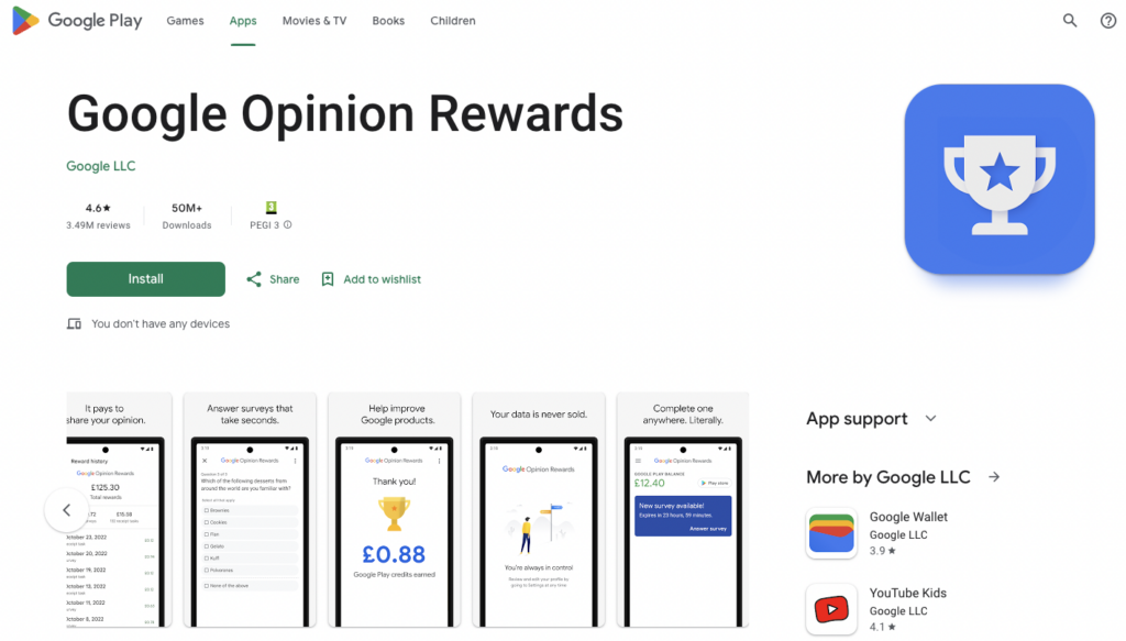 Google Opinion Rewards Paid Surveys